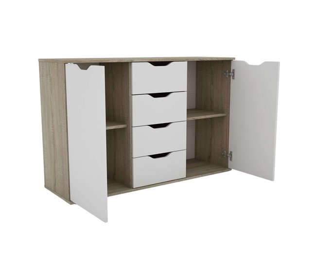 Aparador Salón 4 Cajones Parc Roble Sonoma Multicolor