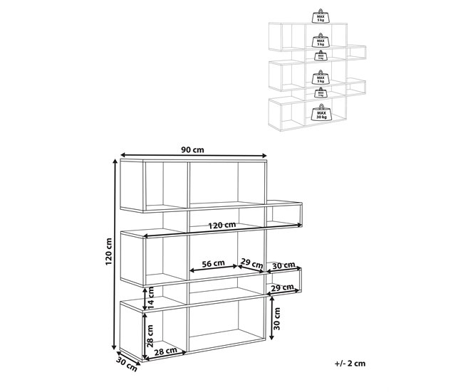 Beliani Librería AMARILO Marron