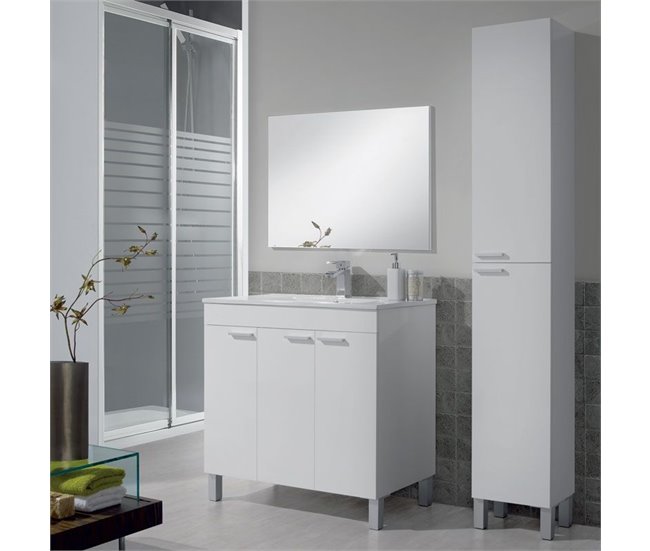 Columna de baño Koncept 2 puertas Blanco brillo Blanco