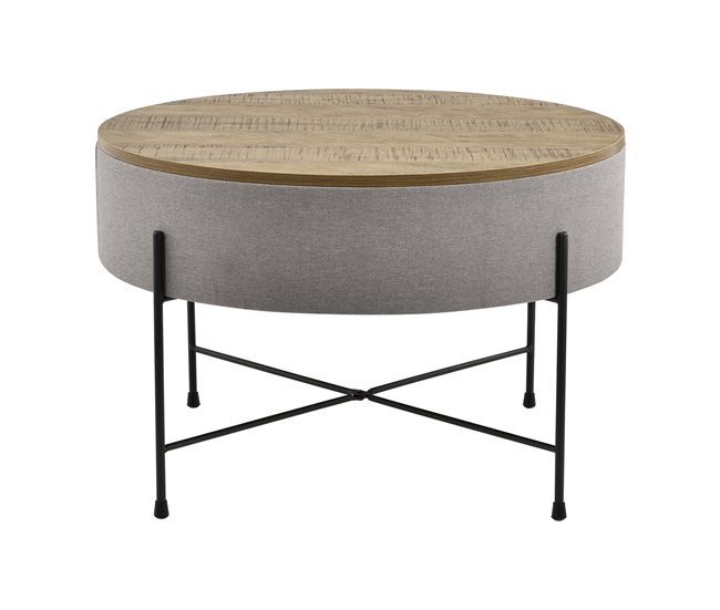 Mesa de centro Tauranga con tablero extraíble aglomerado/metal Gris