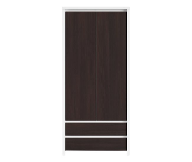 Armario 2 puertas 2 cajones Soren 90 Blanco/ Madera