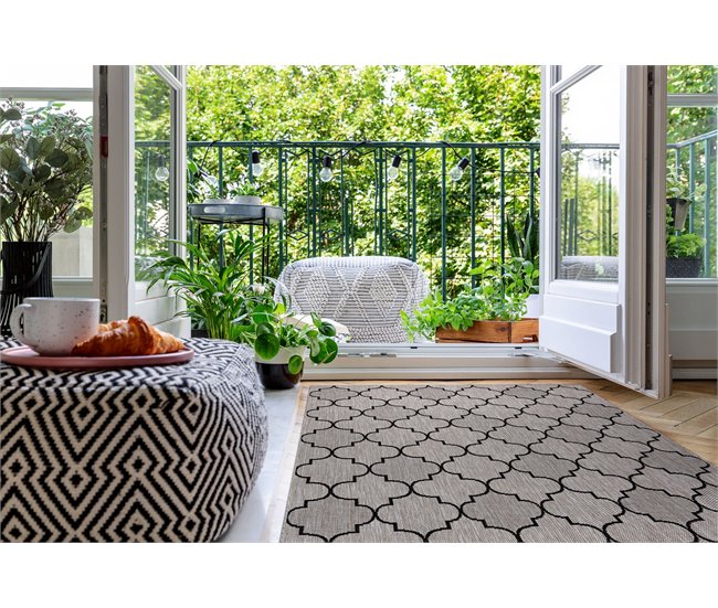 Alfombra de cuerda sisal FLOORLUX 20607 Espaldera marroquí 200x290 Gris