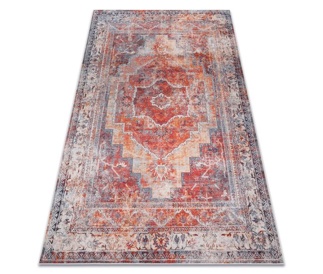 Alfombra lavable ANDRE 1684 Marco vintage 120x170 Rojo