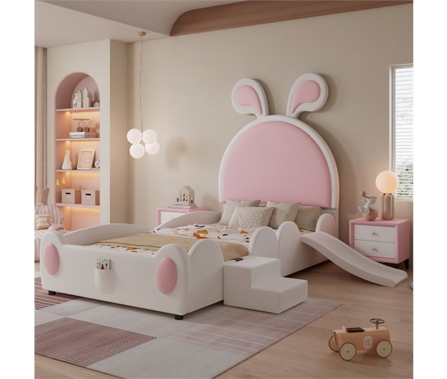 Cama infantil de pu Blanco