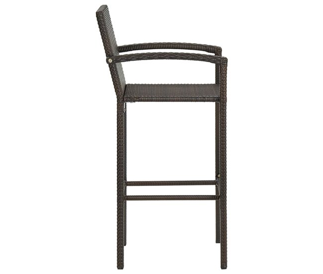 Muebles de bar de jardín   ratán PE reposabrazos Marron