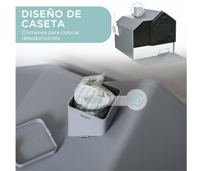 Arenero para Gatos PP, ABS PawHut Gris