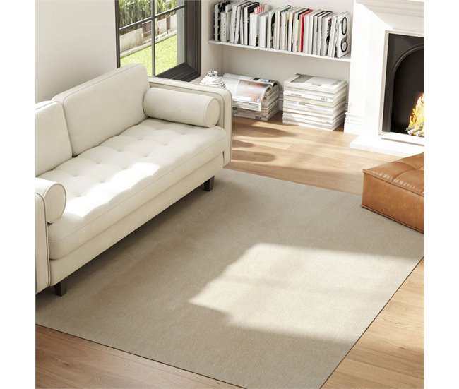 Alfombra de Salón Poliéster, TPR HOMCOM, hogar - decoración Crudo