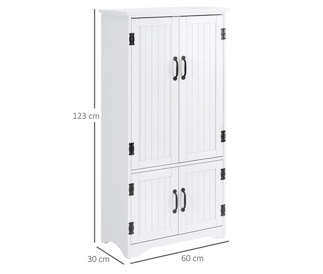 Alacena de Cocina MDF, Melamina de Madera HOMCOM, hogar - cocina Blanco