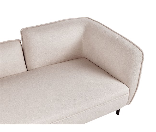 Beliani Chaise longue derecho Bouclé CHEVANNES Beige