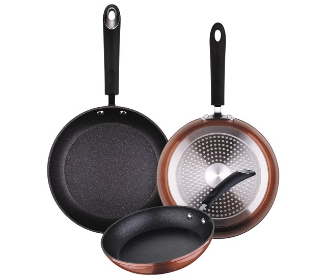 Bateria de cocina 7 piezas con juego de sartenes Multicolor