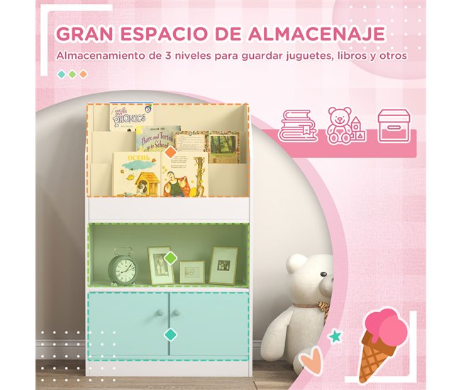 Estantería Juguetes Infantil MDF ZONEKIZ Blanco