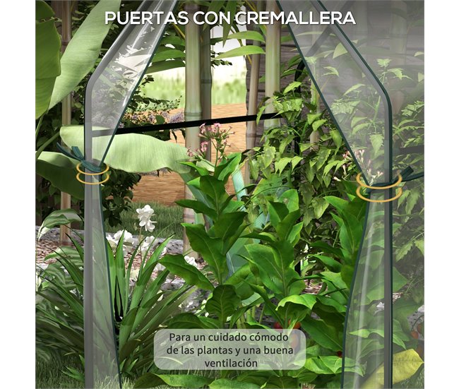 Invernadero de Jardín Acero, PVC Outsunny Transparente