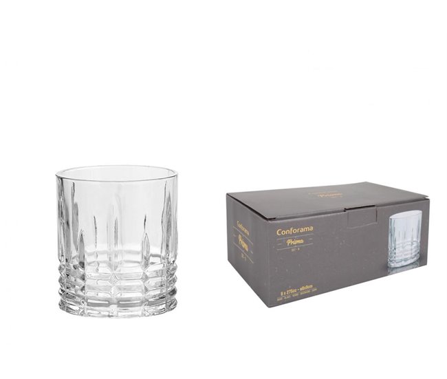 Set 6 vasos Whisky modelo PRISMA  Transparente