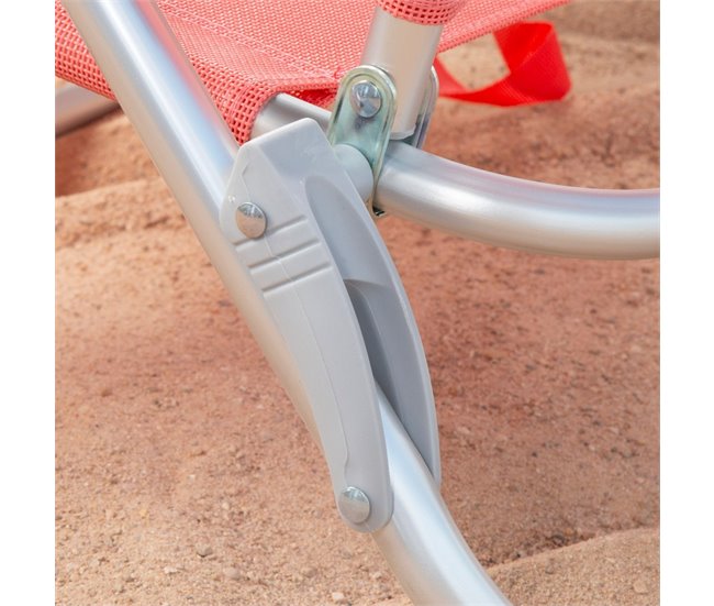 Aktive Silla de playa plegable y reclinable 7 posiciones Naranja