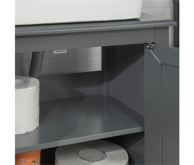 Armario para el Debajo del Lavado 2 Puertas FRG202-W SoBuy 60 Gris Oscuro