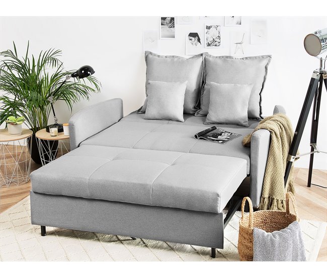 Beliani Sofá cama Poliéster HOVIN Beige