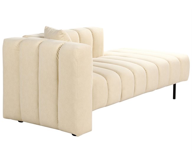 Beliani Chaise longue izquierdo Terciopelo LANNILS Crema