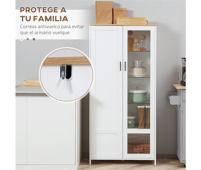 Alacena de Cocina Melamina de Madera HOMCOM, hogar - cocina Blanco