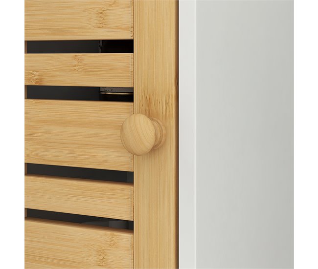 Columna de Baño MDF, Bambú HOMCOM, hogar - baño Blanco