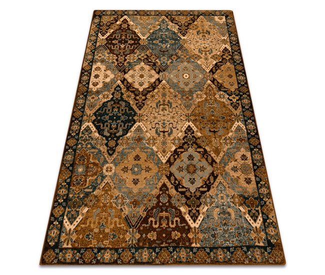 Alfombra de lana OMEGA Torino oriental 170x235 Marron