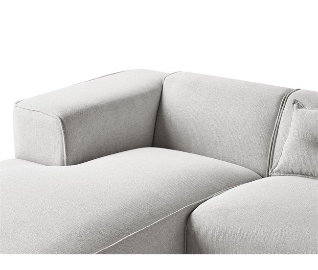 Beliani Sofá esquinero Poliéster DOLVA Gris Claro