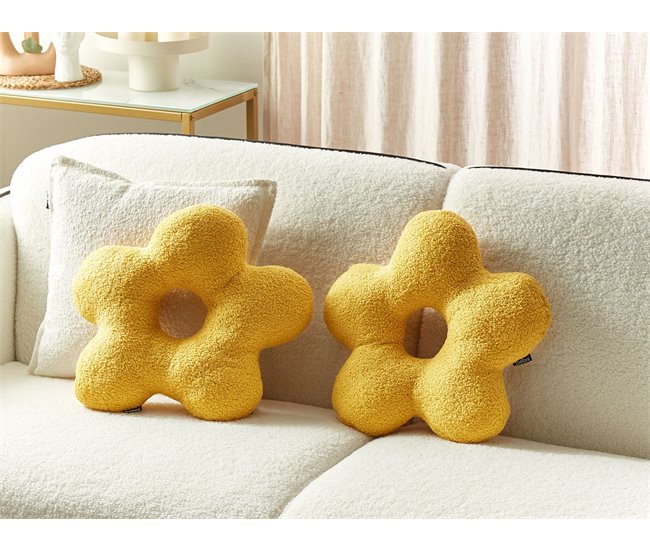 Beliani Cojín decorativo CAMPONULA 40x40 Amarillo