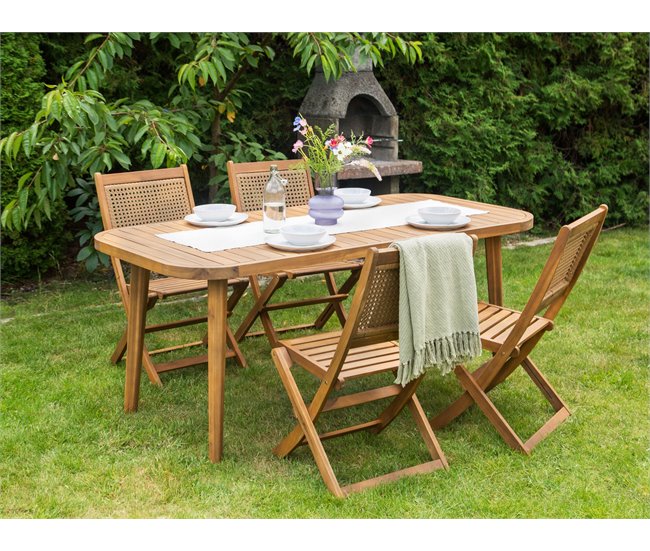 Beliani Conjunto de comedor PARAGGI Madera Clara