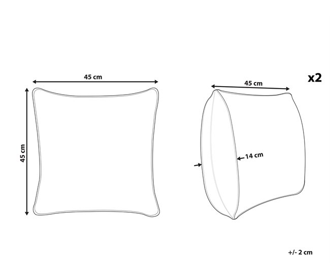 Beliani Cojín decorativo RHOEO 45x45 Azul