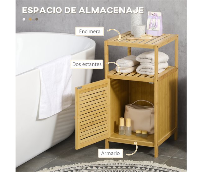 Estantería para Baño Bambú kleankin, hogar - baño 33 Marron