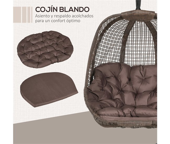 Silla Colgante Acero Marron