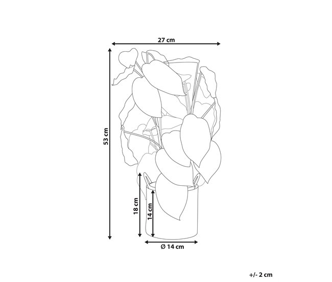 Beliani Planta artificial MONSTERA ADANSONII Verde