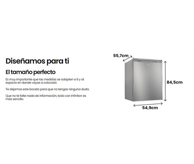 Congelador Vertical Infiniton CV-88L8XEH, 85 L Inox