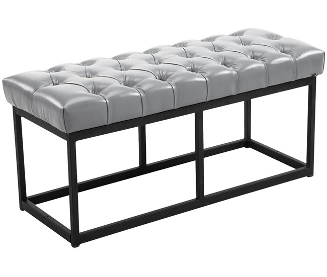 Banco - Amun - Simil cuero 100x38 Gris