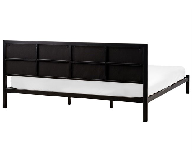 Beliani Cama con somier Acero CLAMART 187x210 Beige