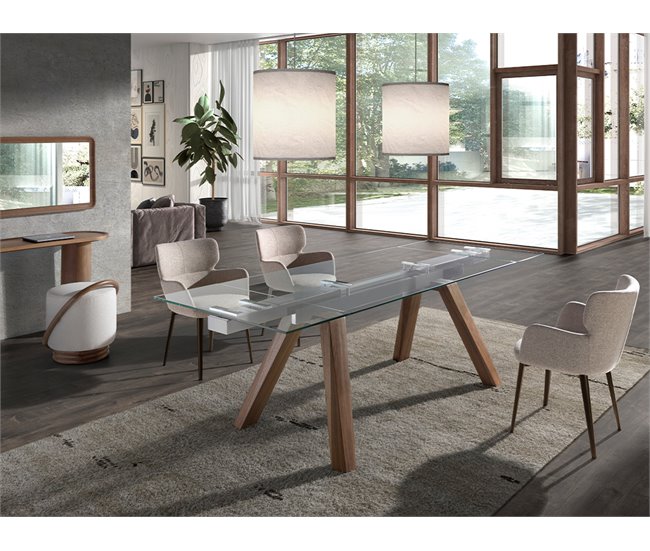 ANGEL CERDA Silla tela marrón jaspeada Marron