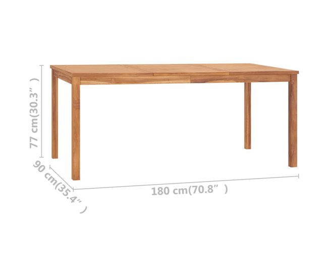 Conjunto de comedor de jardín 9 piezas madera maciza de teca Marron