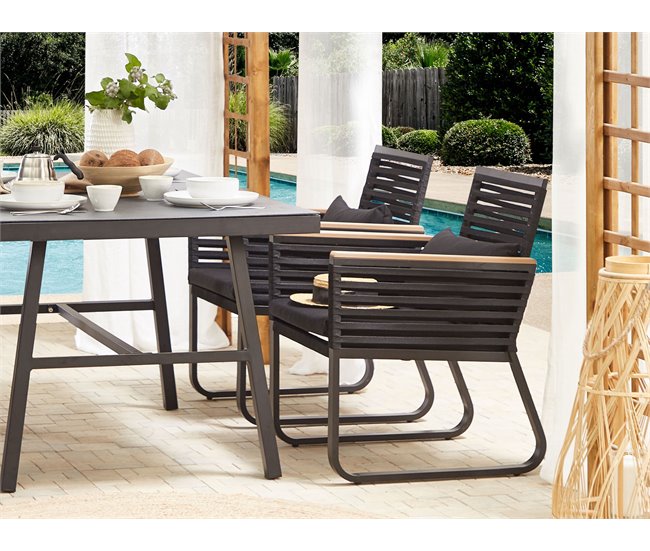 Beliani Silla de jardín CANETTO Negro