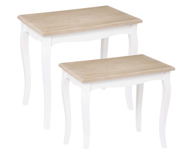 Conjunto De 2 Mesas De Centro Chrysa 60x38 Blanco