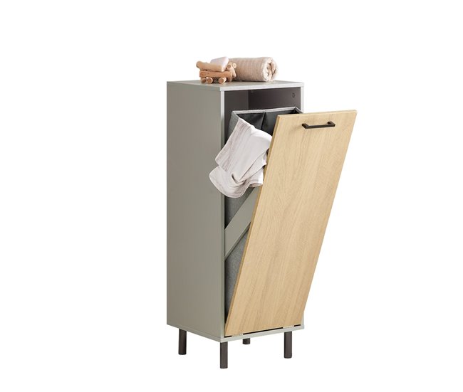 Cesto para Ropa Sucia con 1 Cesta BZR132-NG SoBuy Gris