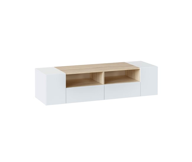 Mueble TV Tania 4 Puertas Color Blanco/Roble Blanco