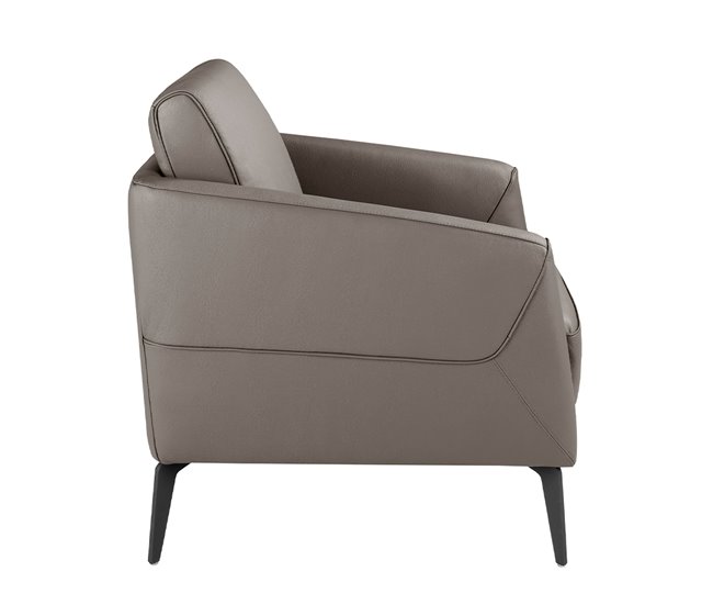 ANGEL CERDÁ Sillón moderno de piel Gris Oscuro