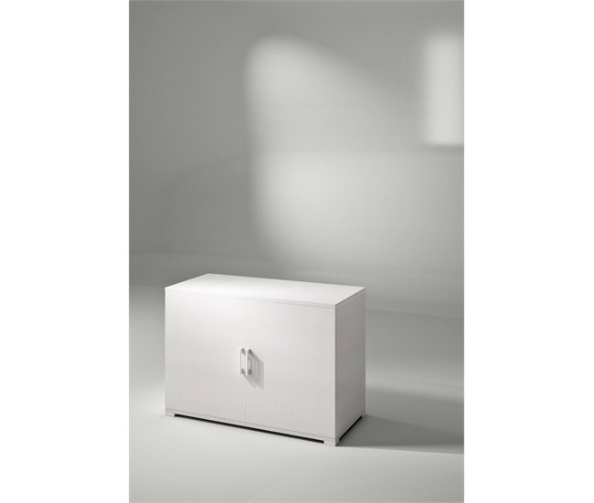 Armario multiusos 2 puertas efecto madera 90 Blanco