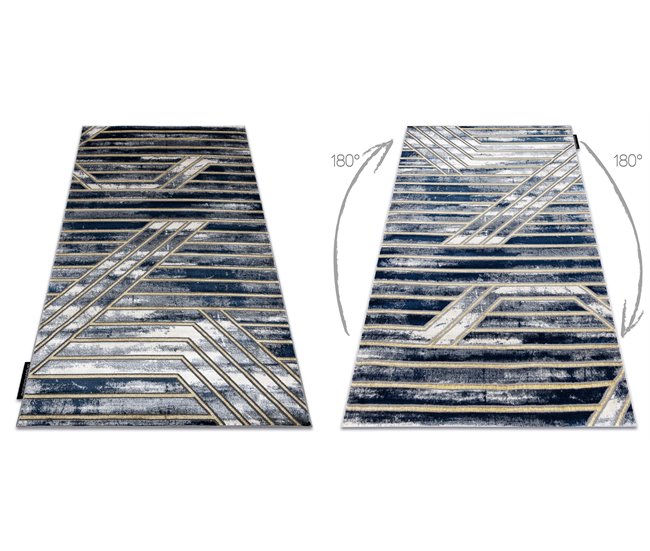 Alfombra DE LUXE moderna 460 Líneas - Structural 200x290 Azul