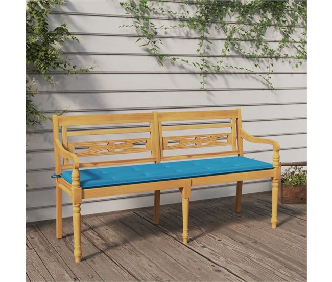 Banco de madera batavia con cojín 150x51 Antracita