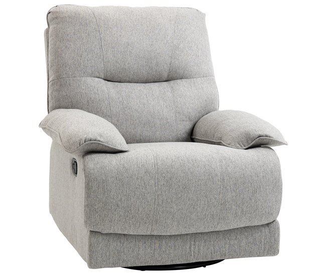 Sillón Reclinable Poliéster, Espuma, Tablero Multicapa HOMCOM Gris