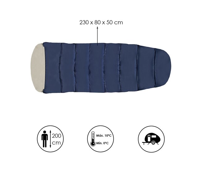Acomoda Textil – Saco de Dormir Ligero de 0 a 10° Gris Azul