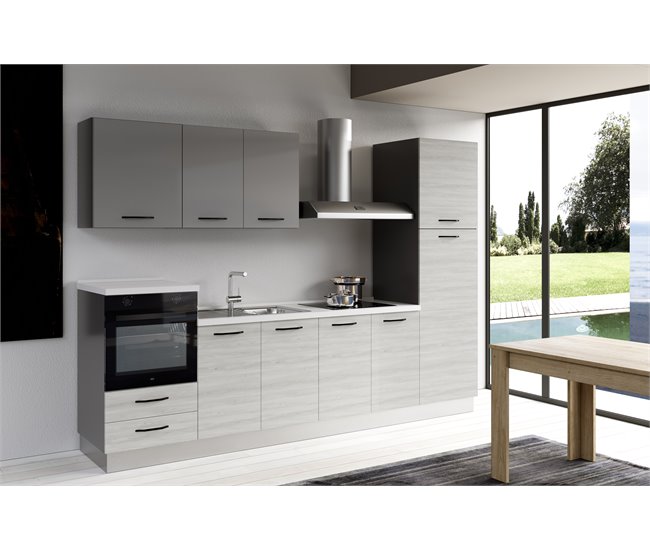 Cocina GILDA 2.0 izquierda Gris Claro/ Madera Gris