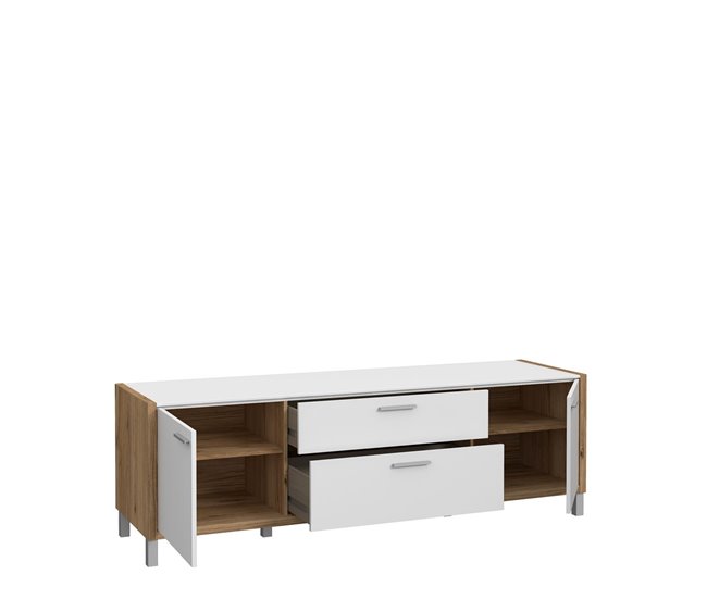 Mueble TV 2 puertas 2 cajones FREETOWN Roble