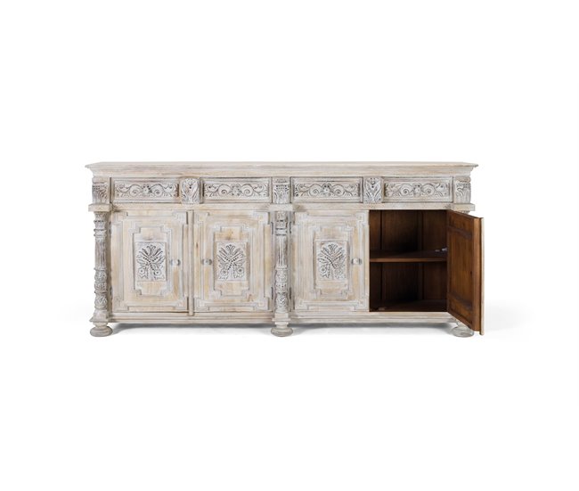 Aparador con  cajones y  puertas en madera de mango .GINER Y COLOMER Blanco