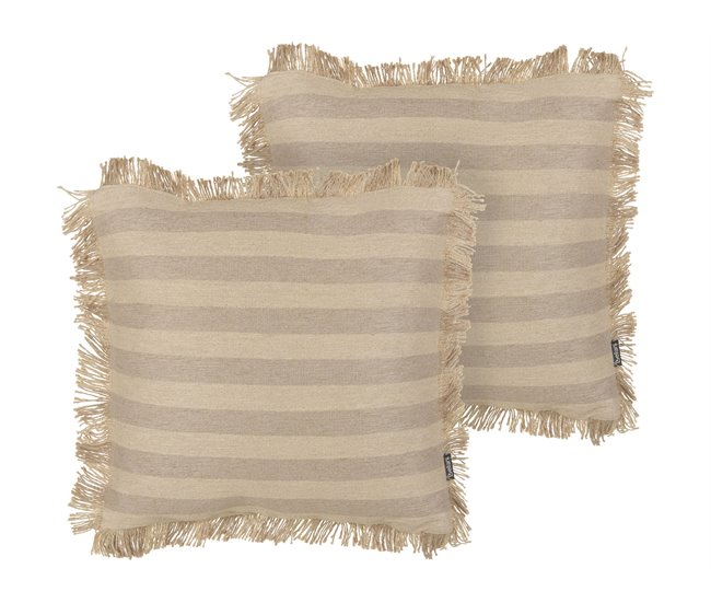 Beliani Cojín decorativo CIRSIUM Beige